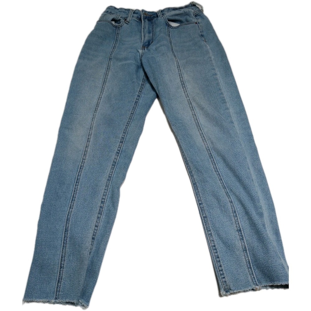 SONG Mom Jeans‎ High Rise7/28 Light Wash Blue / Stretchy Excellent